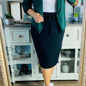 Final Sale! Zenana Black Drawstring Midi Skirt